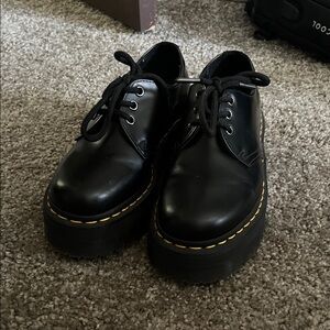 Dr. Martens Leather Platform Loafer Shoes